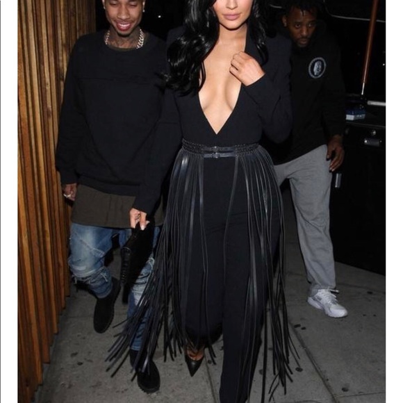 Long Fringe Vegan Leather Coachella style Belt - Picture 3 of 5